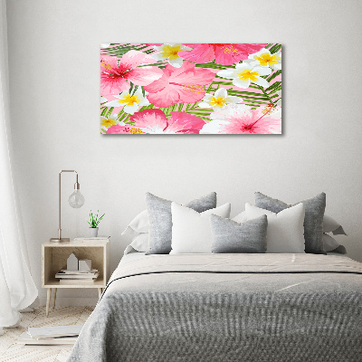 Wall art acrylic Tropical flowers