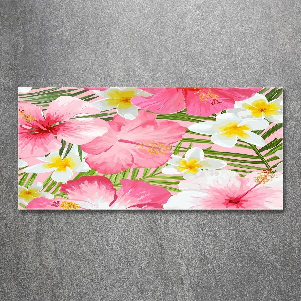 Wall art acrylic Tropical flowers