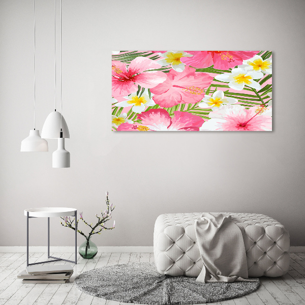 Wall art acrylic Tropical flowers