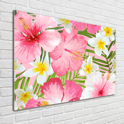 Wall art acrylic Tropical flowers