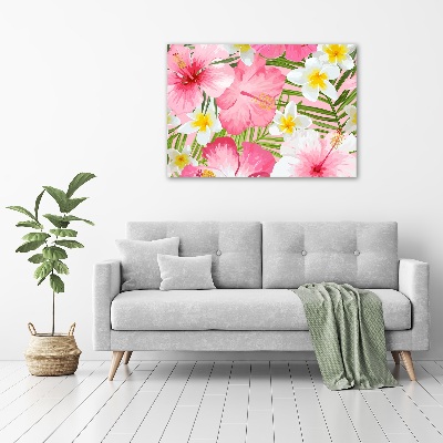 Wall art acrylic Tropical flowers