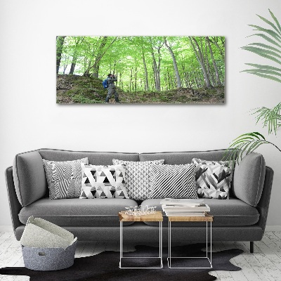 Print on acrylic Ornithologist in the forest