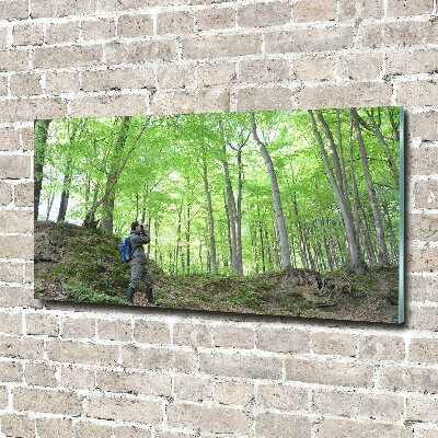 Print on acrylic Ornithologist in the forest