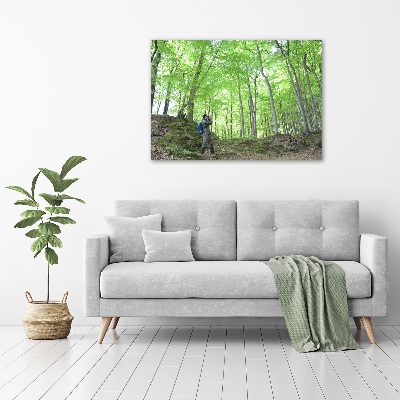 Print on acrylic Ornithologist in the forest