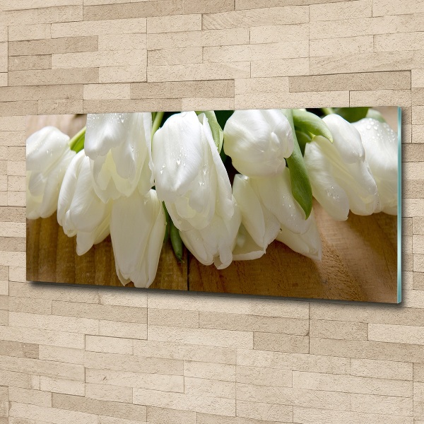 Print on acrylic White tulips