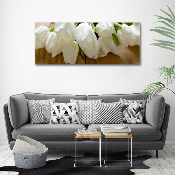 Print on acrylic White tulips