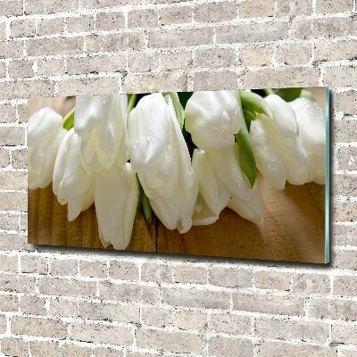 Print on acrylic White tulips