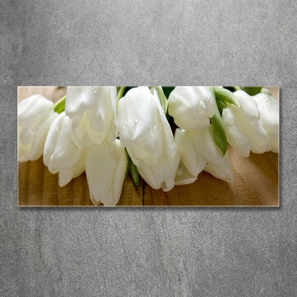 Print on acrylic White tulips