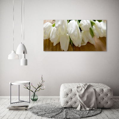 Print on acrylic White tulips