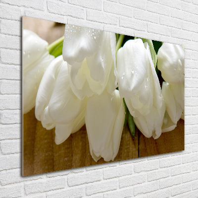 Print on acrylic White tulips