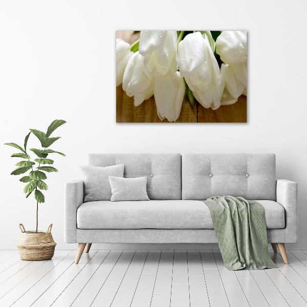 Print on acrylic White tulips