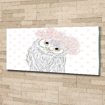 Wall art acrylic Owl in a wreath