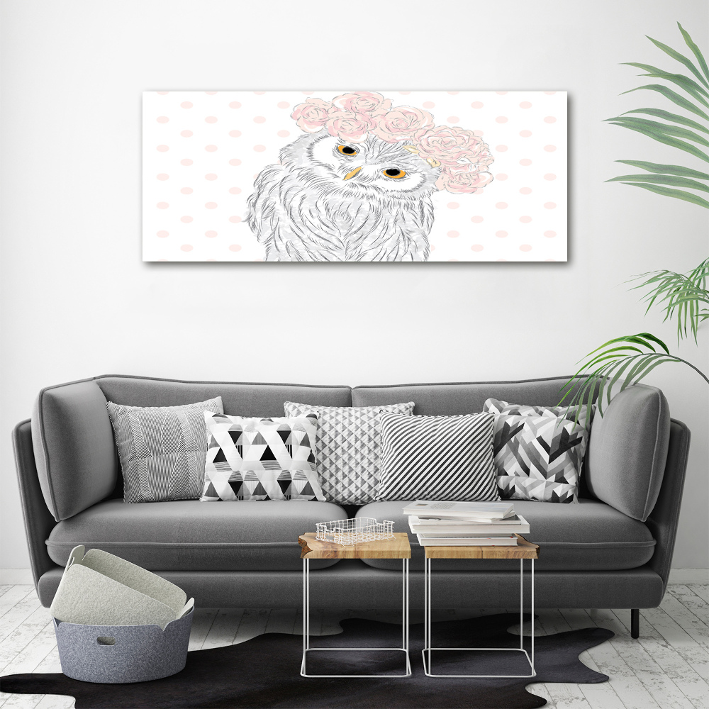 Wall art acrylic Owl in a wreath