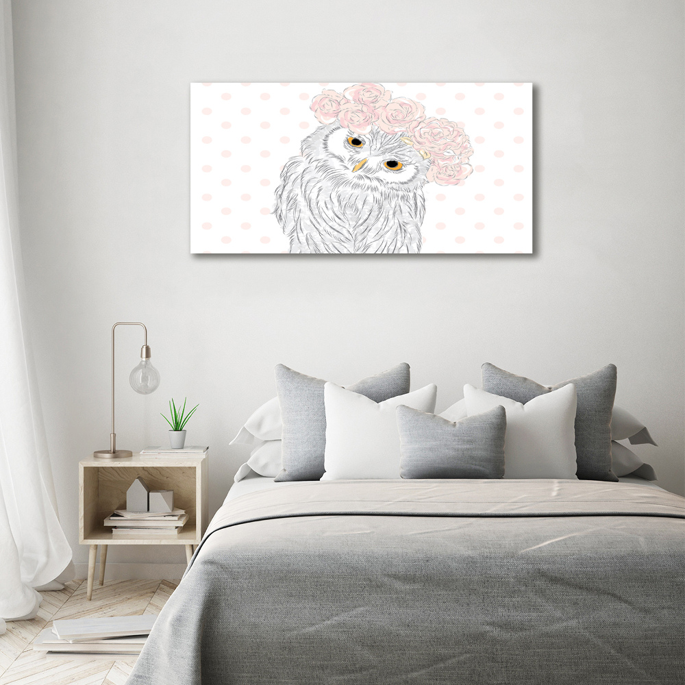 Wall art acrylic Owl in a wreath