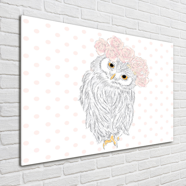 Wall art acrylic Owl in a wreath