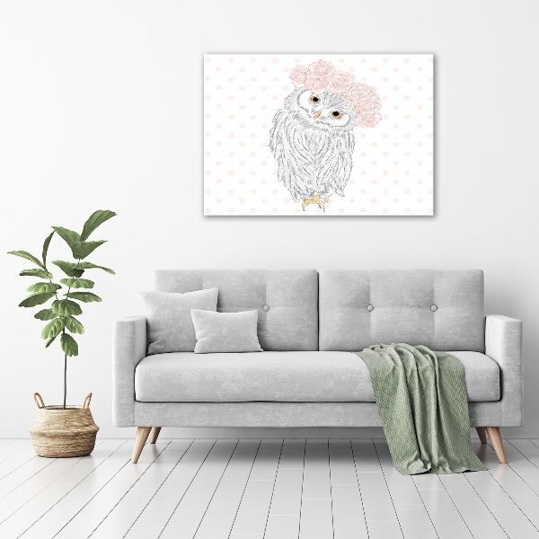 Wall art acrylic Owl in a wreath