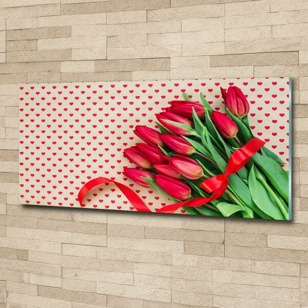 Print on acrylic Heart tulips