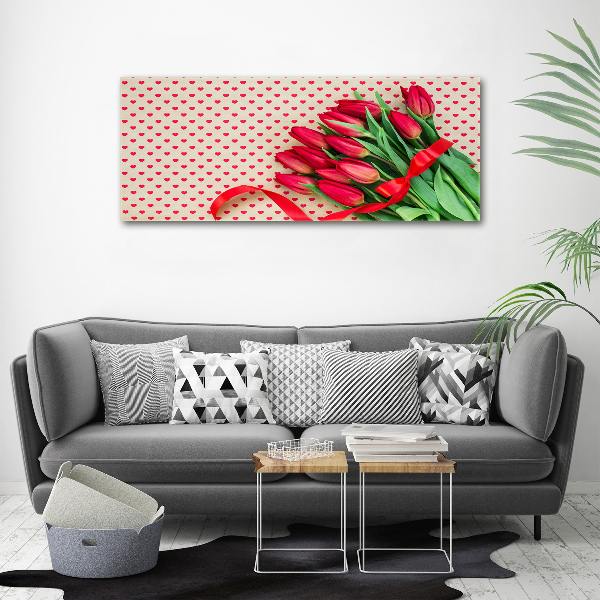 Print on acrylic Heart tulips