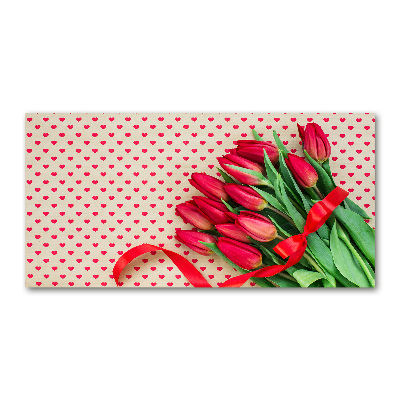 Print on acrylic Heart tulips