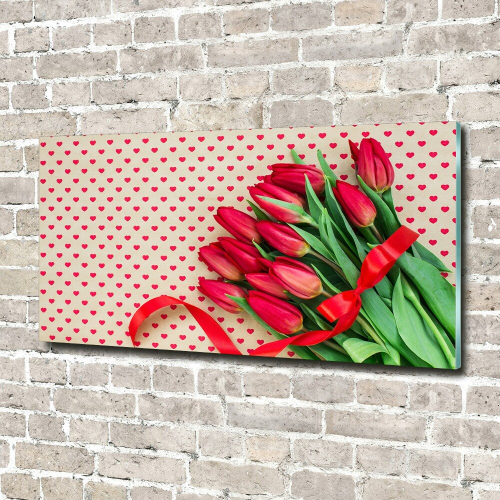 Print on acrylic Heart tulips