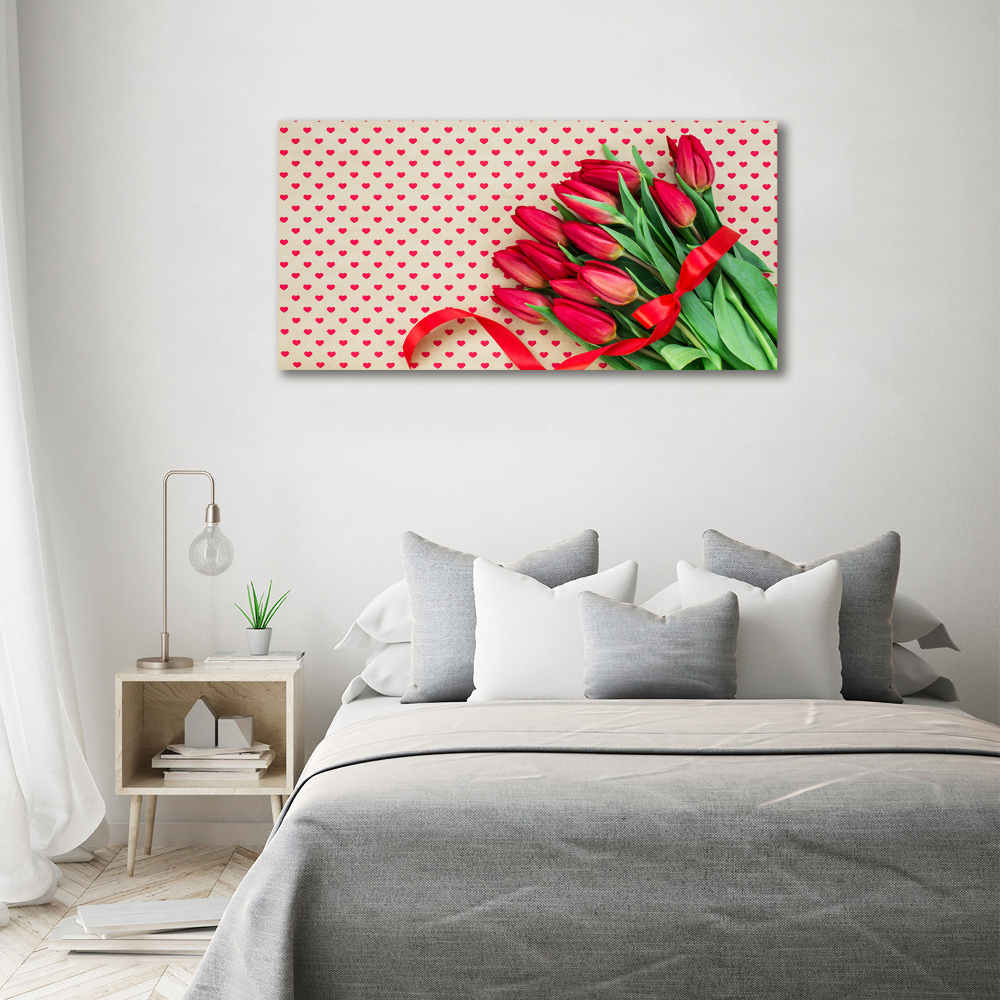 Print on acrylic Heart tulips