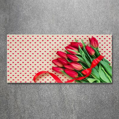 Print on acrylic Heart tulips