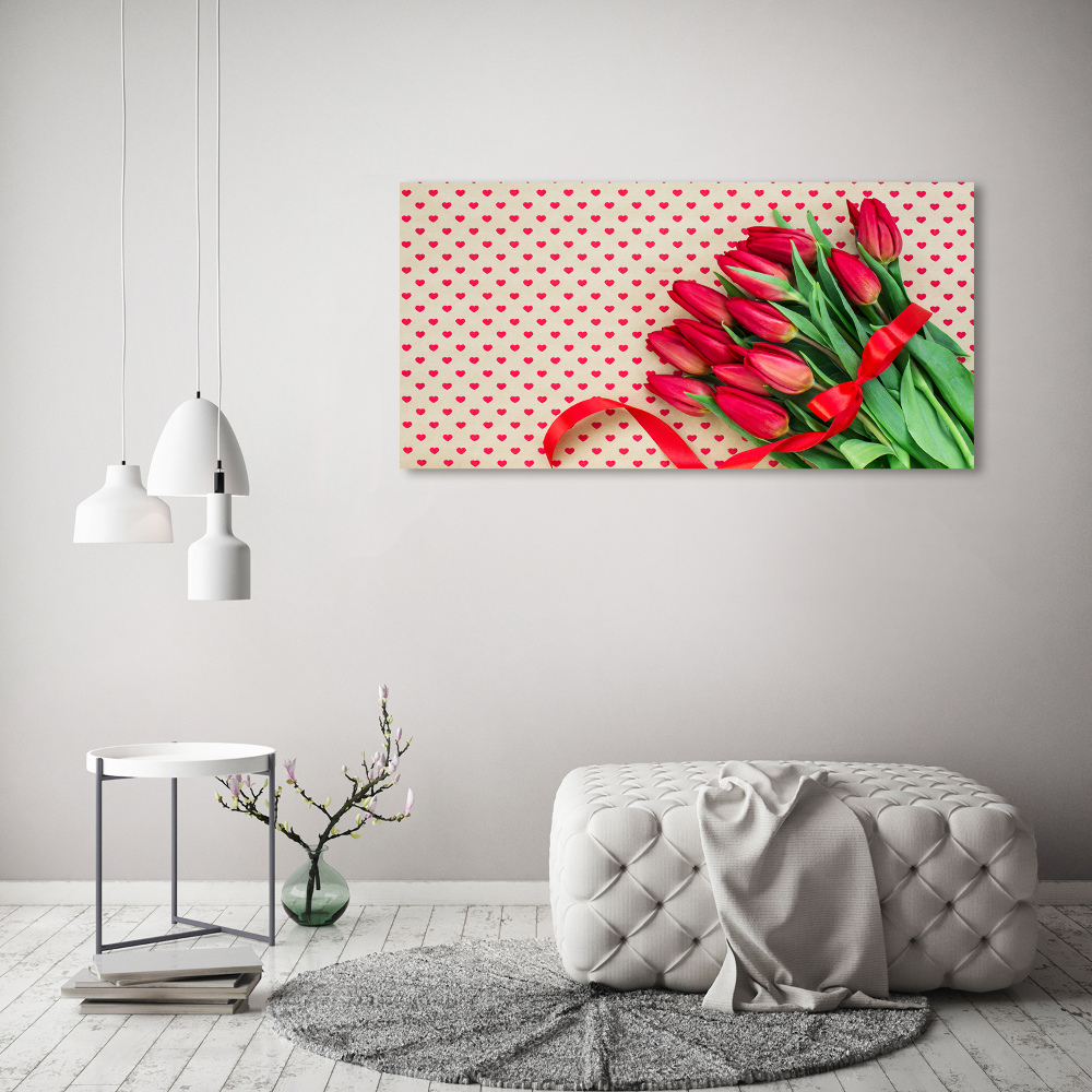 Print on acrylic Heart tulips