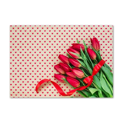 Print on acrylic Heart tulips