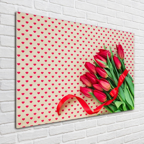 Print on acrylic Heart tulips