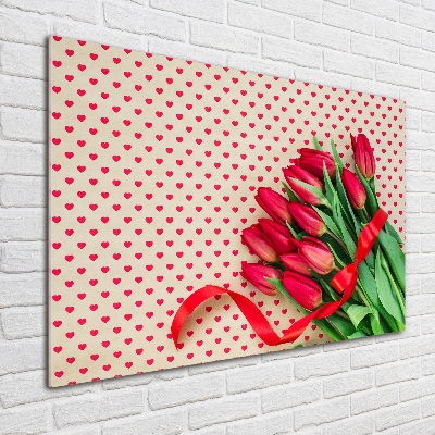 Print on acrylic Heart tulips