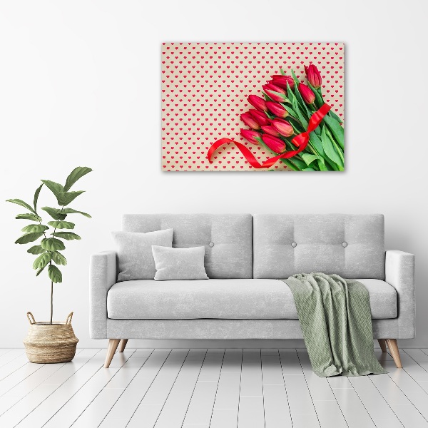 Print on acrylic Heart tulips