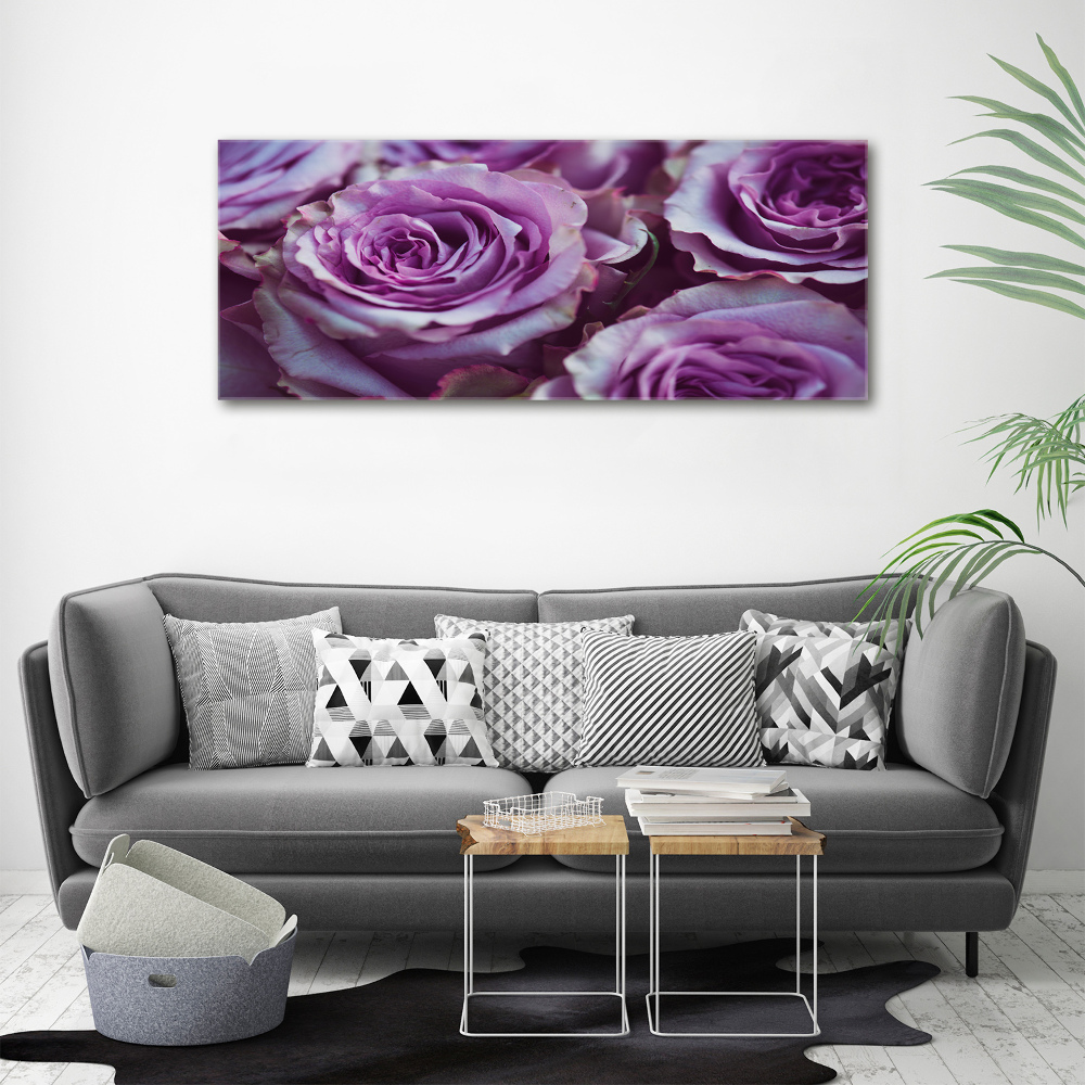 Acrylic wall art Purple roses