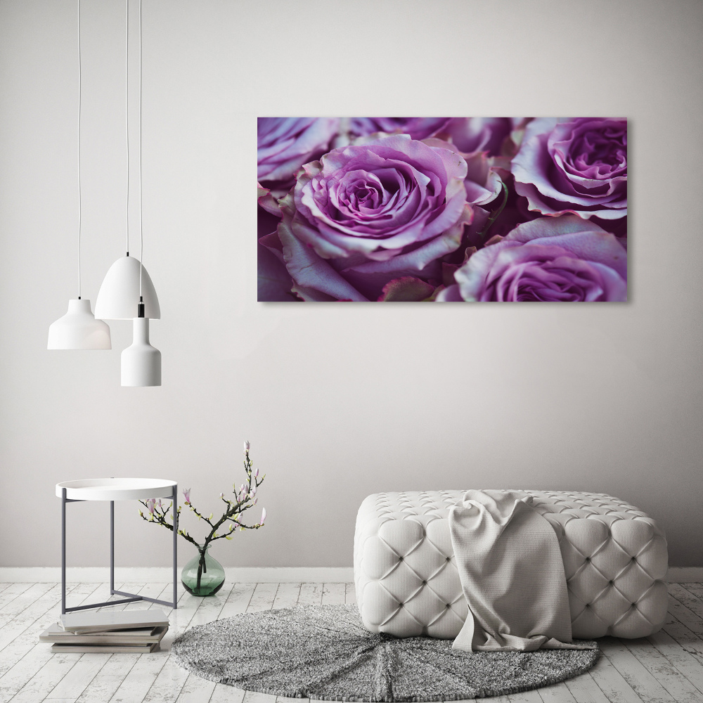 Acrylic wall art Purple roses