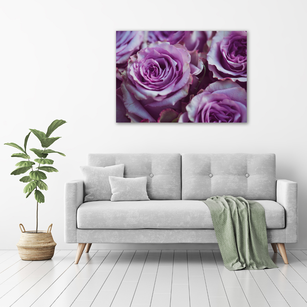 Acrylic wall art Purple roses