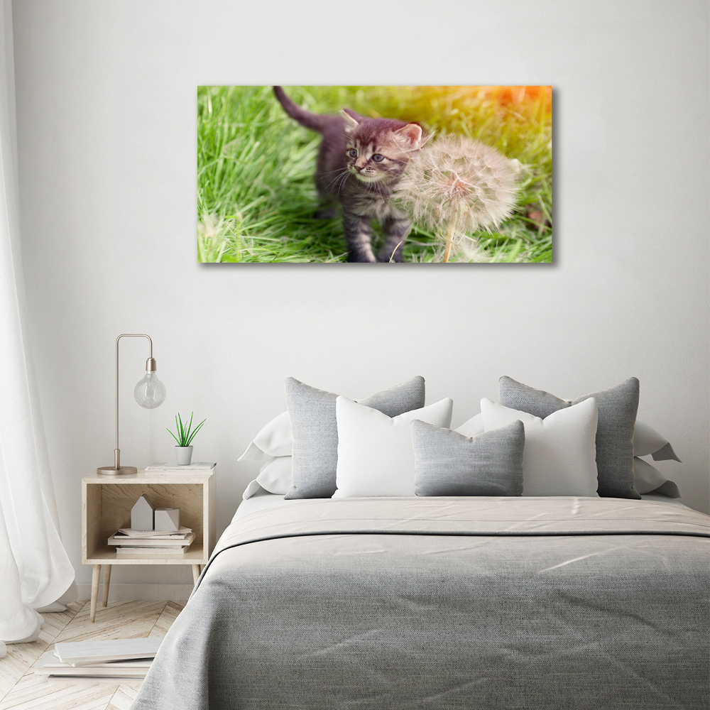 Wall art acrylic Kitty with dandelion