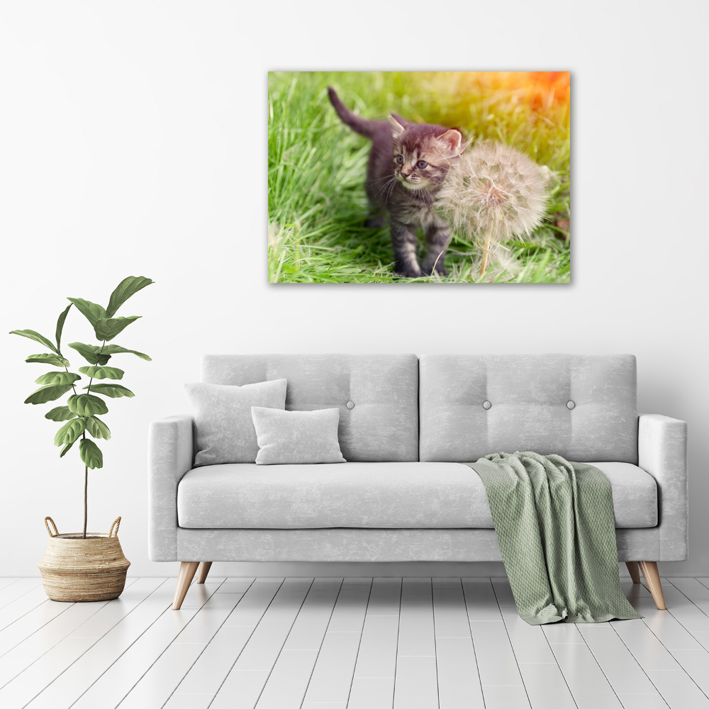 Wall art acrylic Kitty with dandelion