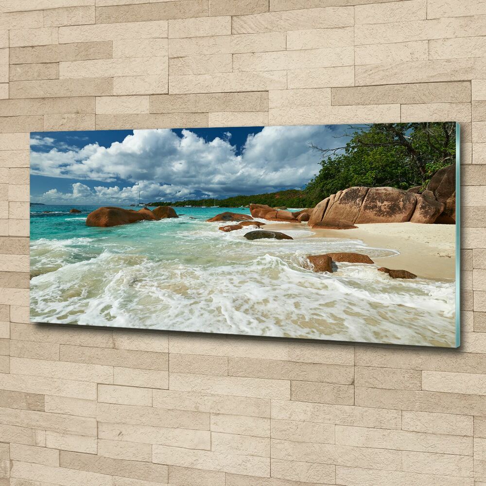 Acrylic wall art Seychelles beach