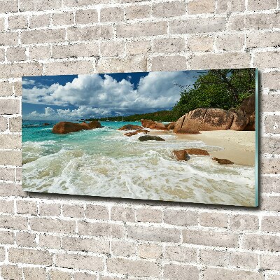 Acrylic wall art Seychelles beach