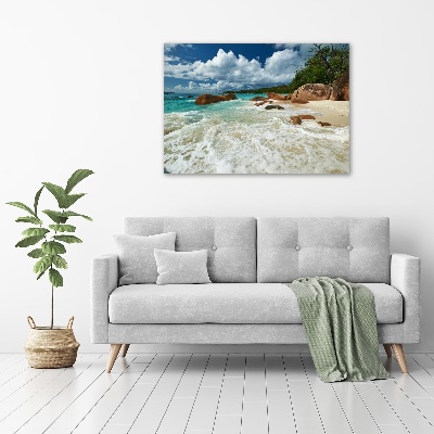 Acrylic wall art Seychelles beach