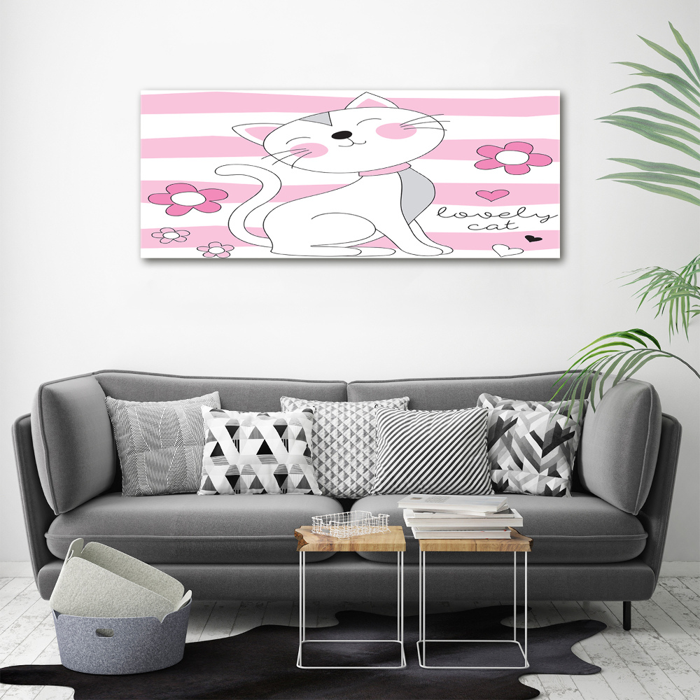 Wall art acrylic White cat