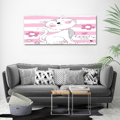 Wall art acrylic White cat