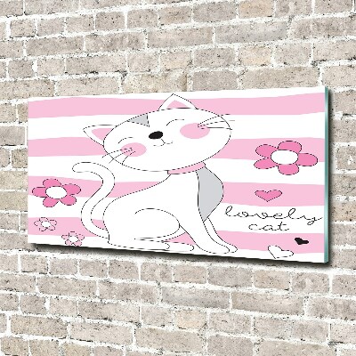 Wall art acrylic White cat