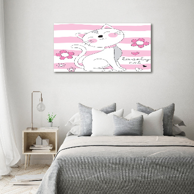 Wall art acrylic White cat