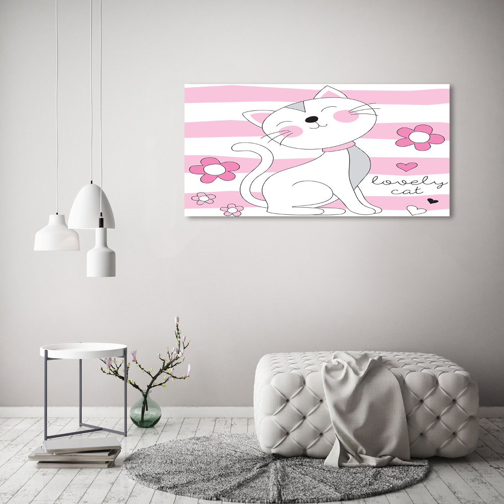 Wall art acrylic White cat