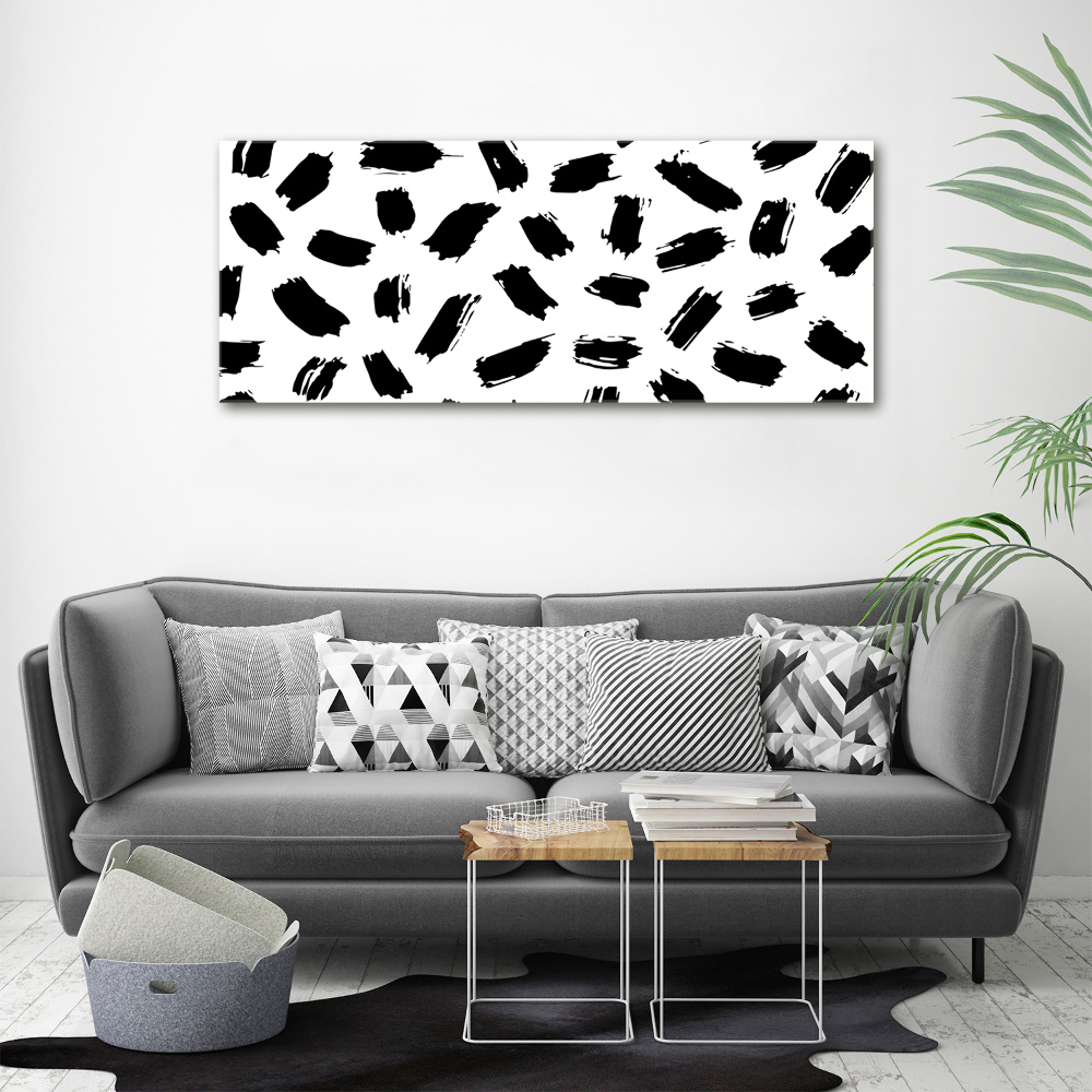 Wall art acrylic Black and white spots