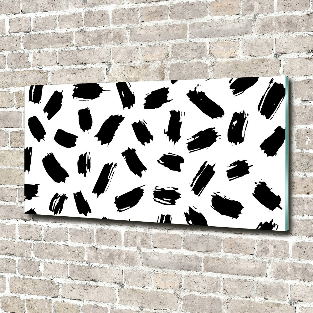 Wall art acrylic Black and white spots