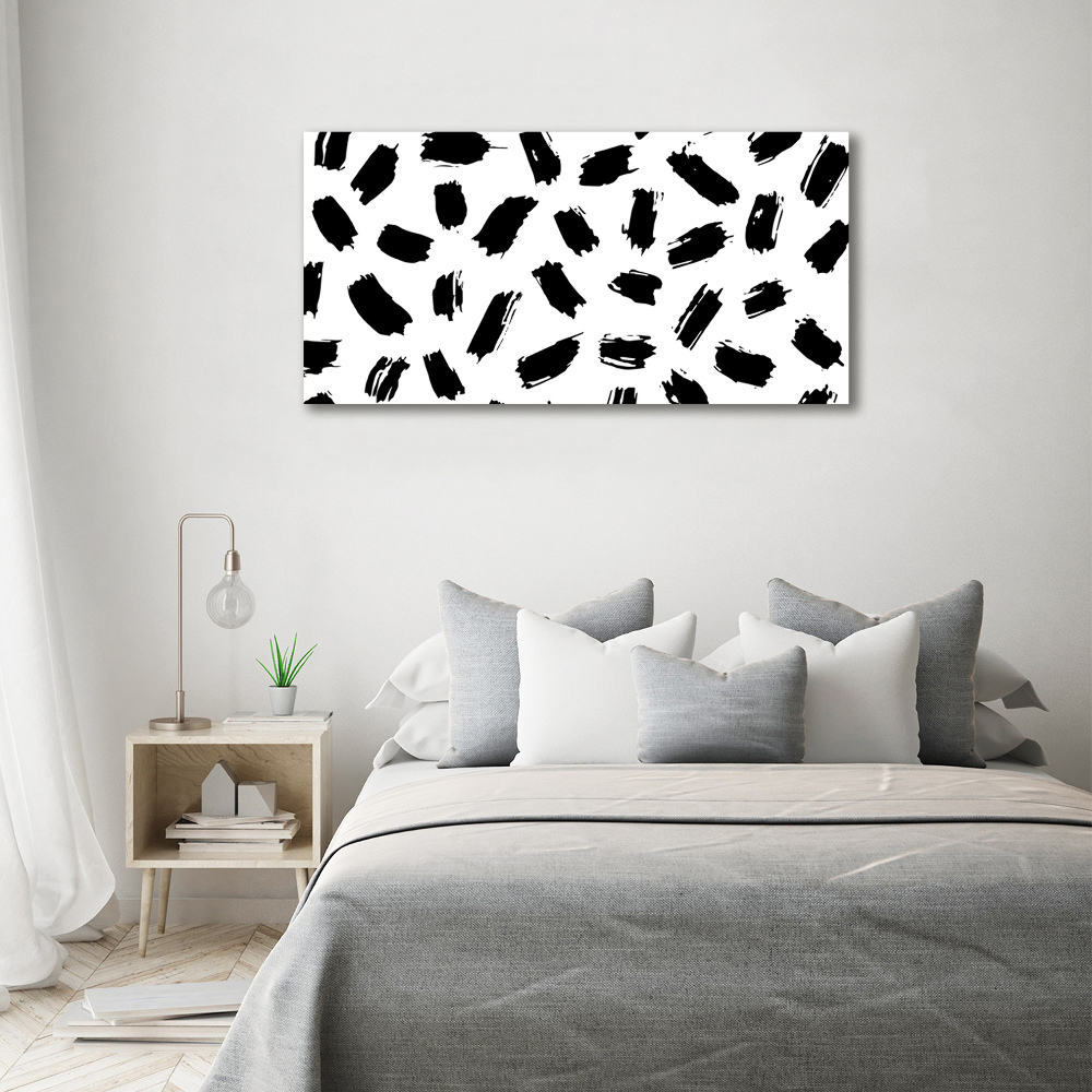 Wall art acrylic Black and white spots