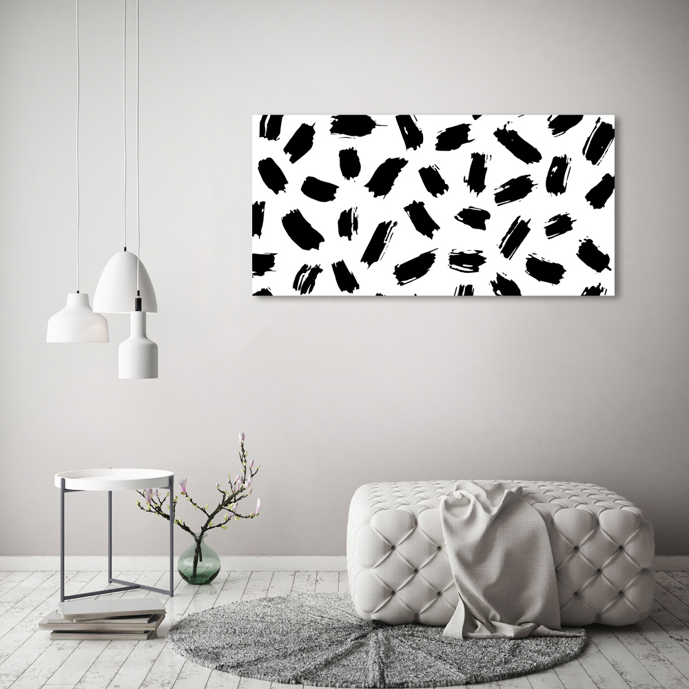 Wall art acrylic Black and white spots