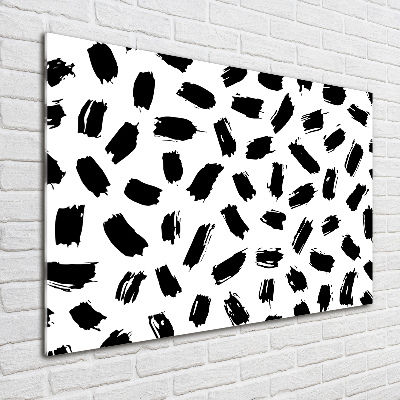 Wall art acrylic Black and white spots