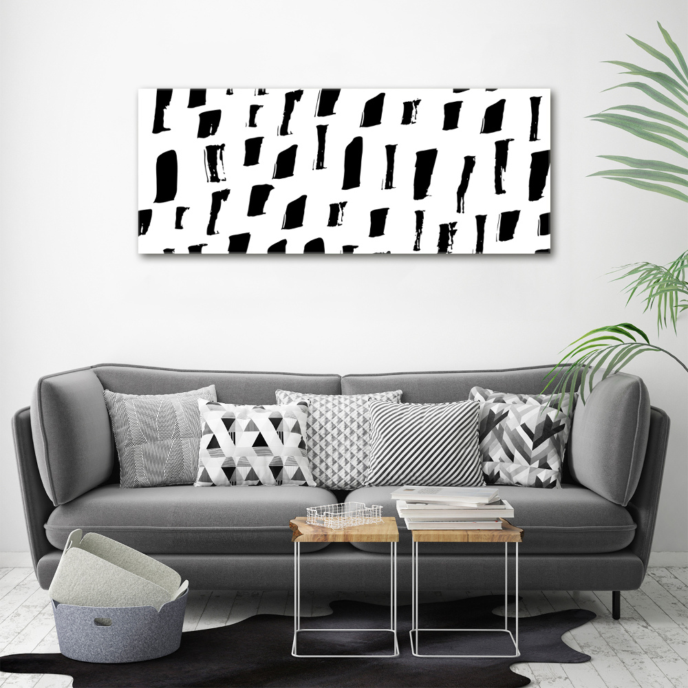 Acrylic wall art Black and white spots